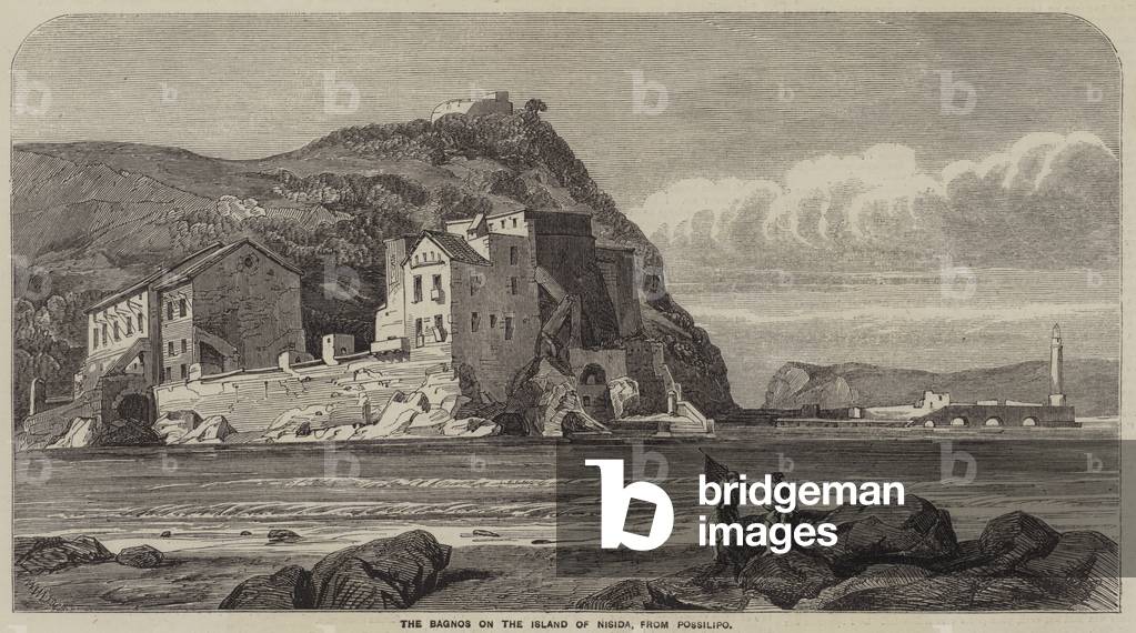 The Bagnos on the Island of Nisida, from Possilipo (engraving)