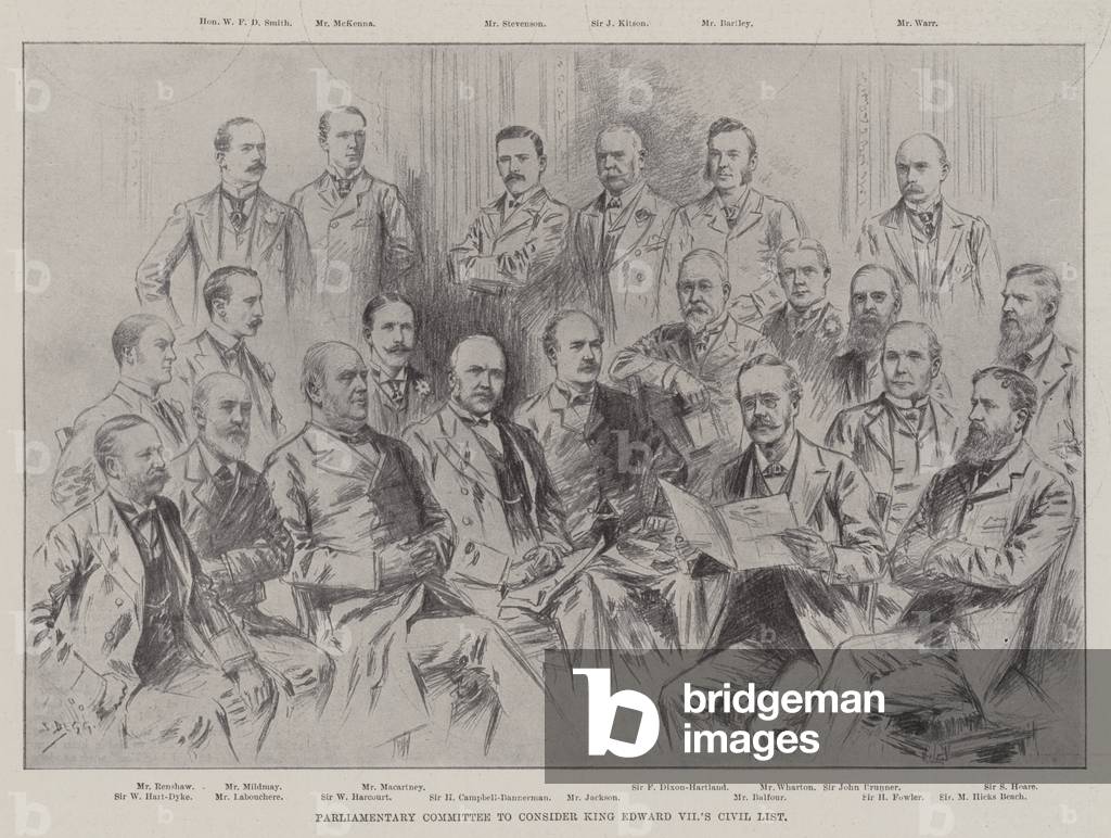 Parliamentary Committee to consider King Edward VII's Civil List (litho)