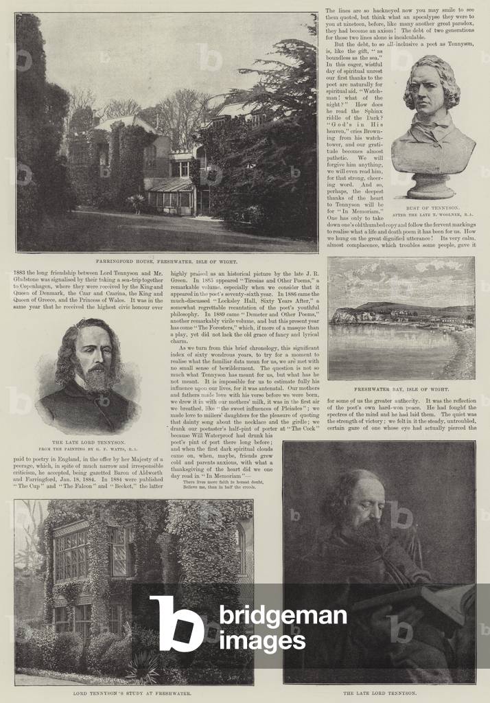 Alfred, Baron Tennyson, Poet Laureate (engraving)