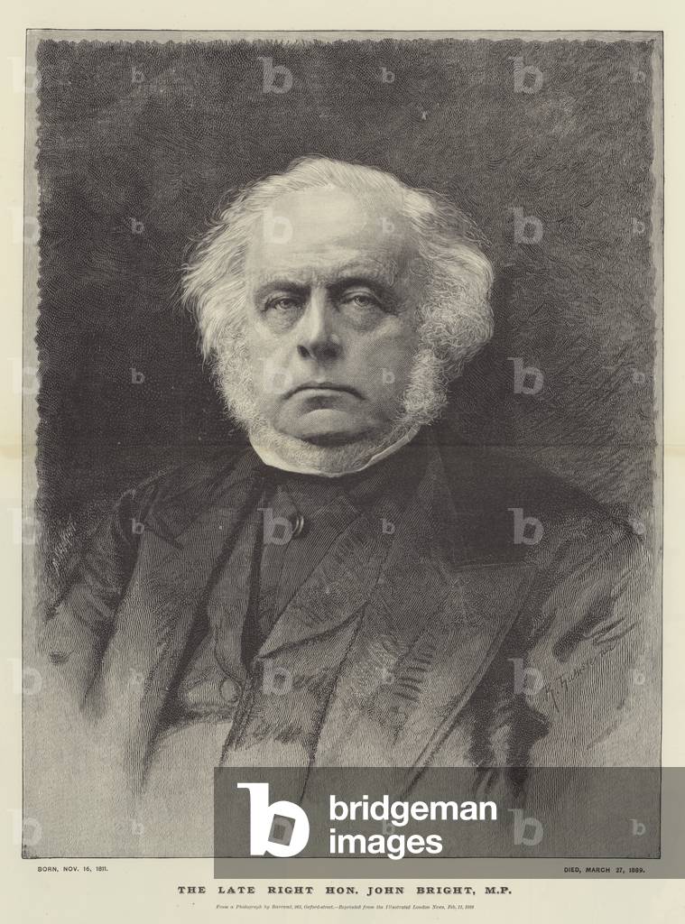 The late Right Honourable John Bright, MP (engraving)