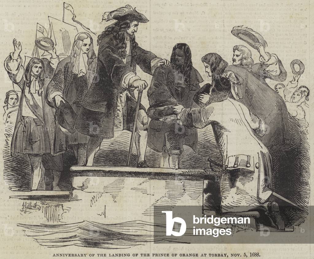 Anniversary of the Landing of the Prince of Orange at Torbay, 5 November 1688 (engraving)