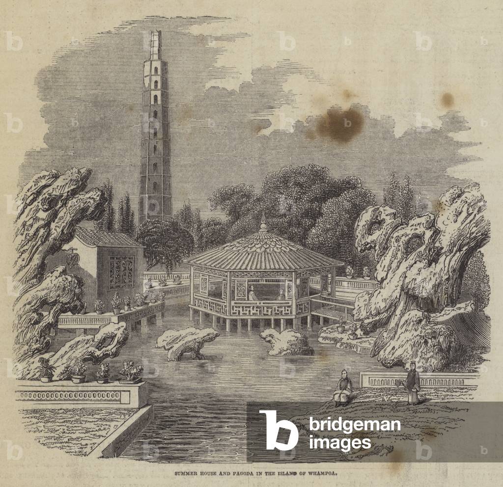 Summer House and Pagoda in the Island of Whampoa (engraving)
