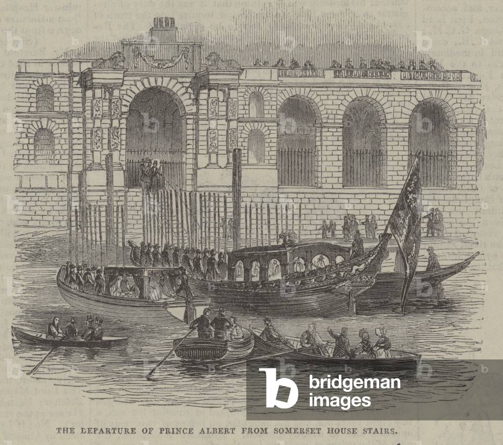 Departure of Prince Albert, Somerset House Stairs, London (engraving)