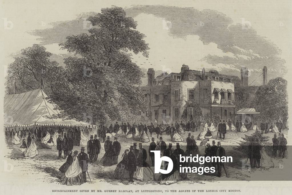 Entertainment given by Mr Gurney Barclay, at Leytonstone, to the Agents of the London City Mission (engraving)