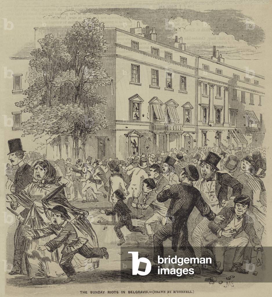 The Sunday Riots in Belgravia (engraving)