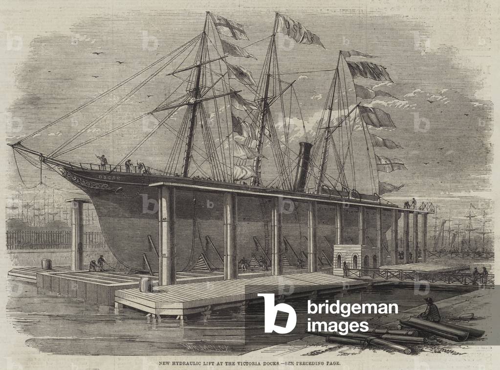 New Hydraulic Lift at the Victoria Docks (engraving)