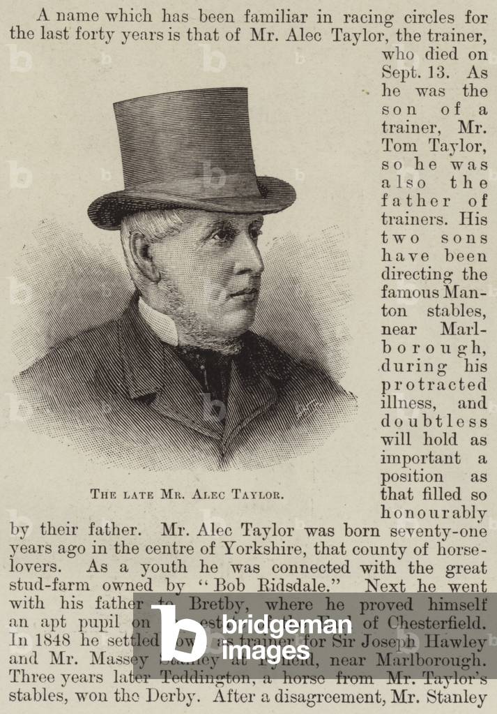 The Late Mr Alec Taylor (engraving)