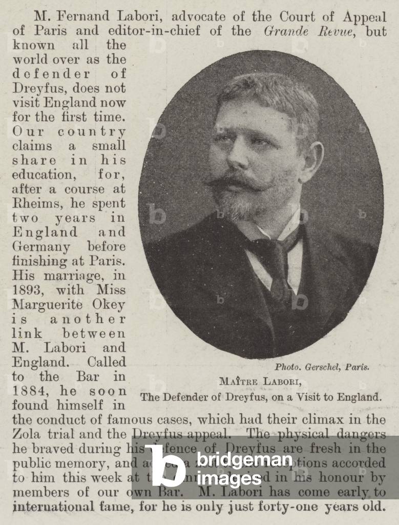 Maitre Labori, the Defender of Dreyfus, on a Visit to England (b/w photo)