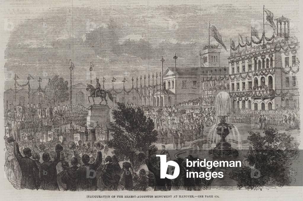 Inauguration of the Ernest-Augustus Monument at Hanover (engraving)