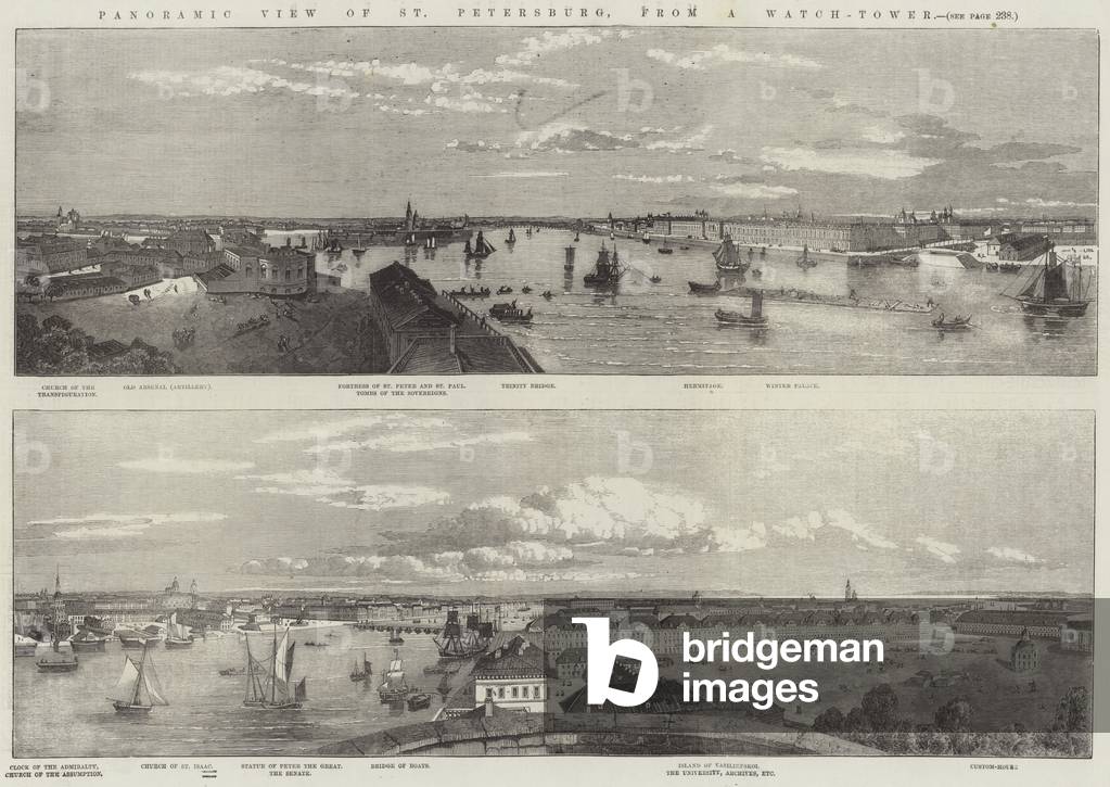 Panoramic View of St Petersburg, from a Watch-Tower (engraving)