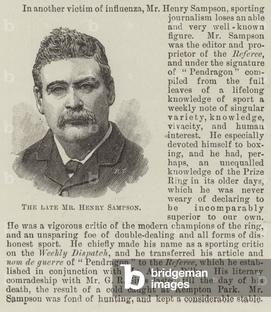 The late Mr Henry Sampson (engraving)