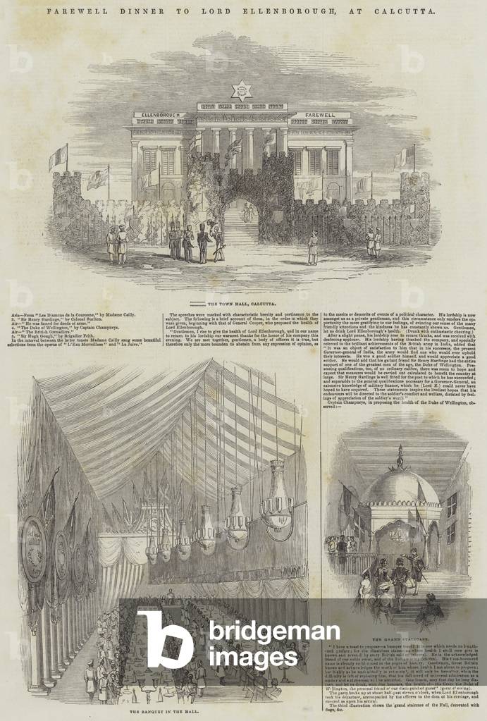 Farewell Dinner to Lord Ellenborough, at Calcutta (engraving)