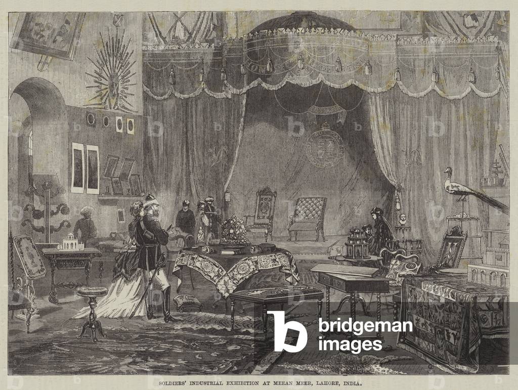 Soldiers' Industrial Exhibition at Meean Meer, Lahore, India (engraving)