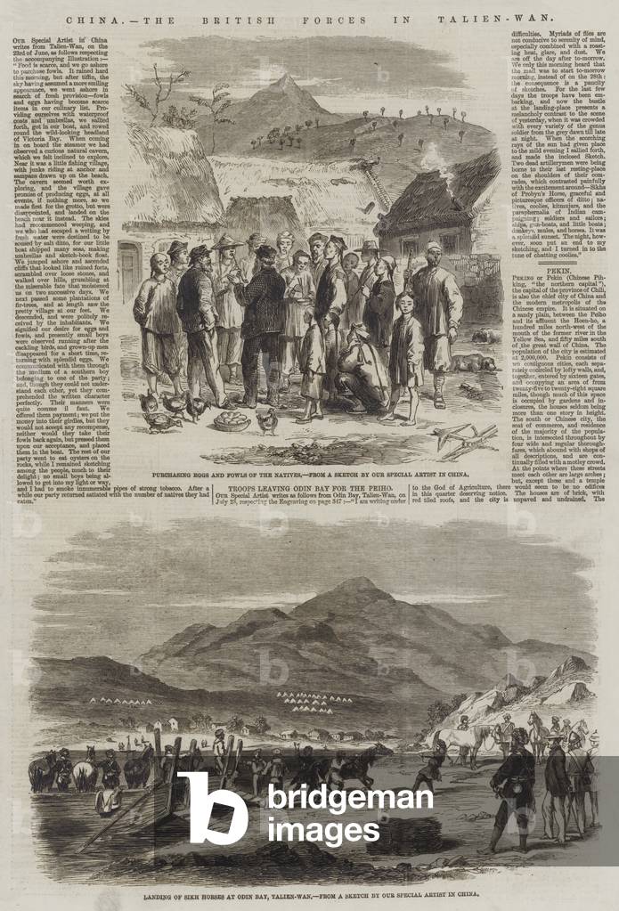 China, the British Forces in Talien-Wan (engraving)