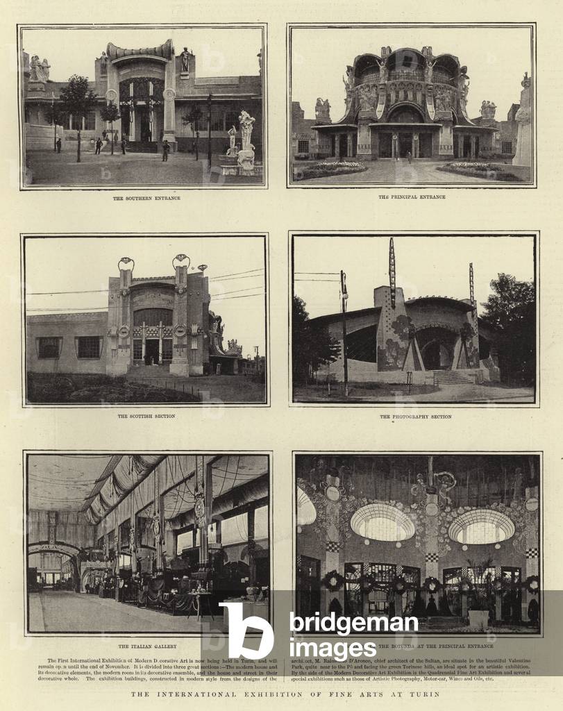 The International Exhibition of Fine Arts at Turin (b/w photo)