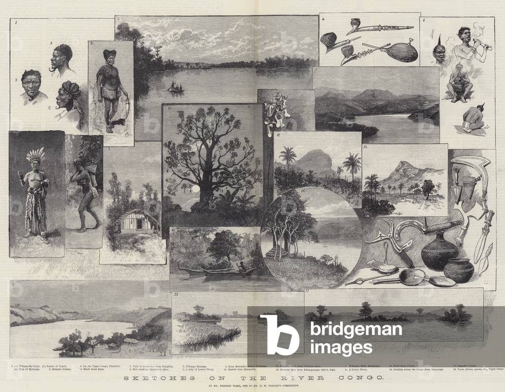 Sketches on the River Congo (engraving)