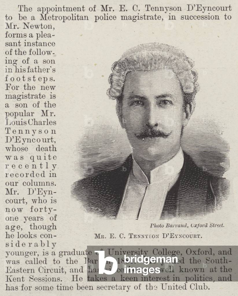 Mr E C Tennyson D'Eyncourt (engraving)