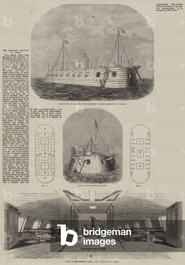 The Floating Battery at Venice (engraving)