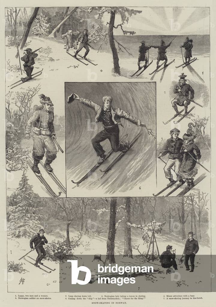 Snow-Skating in Norway (engraving)