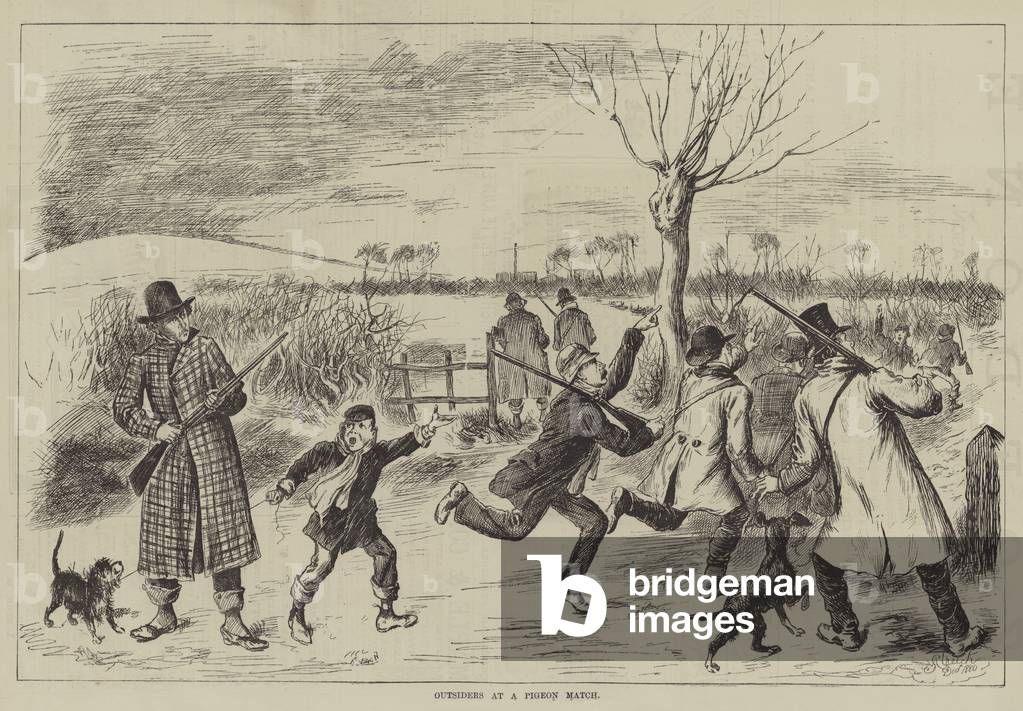 Outsiders at a Pigeon Match (engraving)