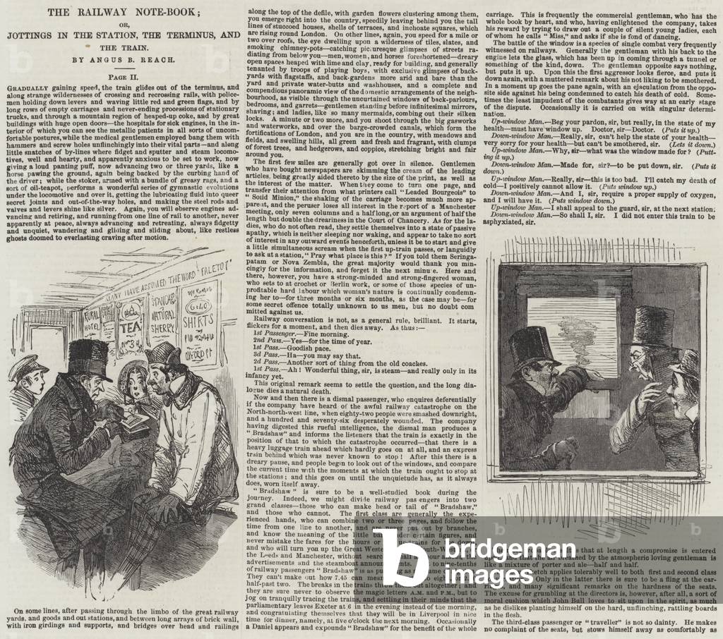 The Railway Note-Book; or, Jottings in the Station, the Terminus, and the Train, by Angus B Reach (engraving)