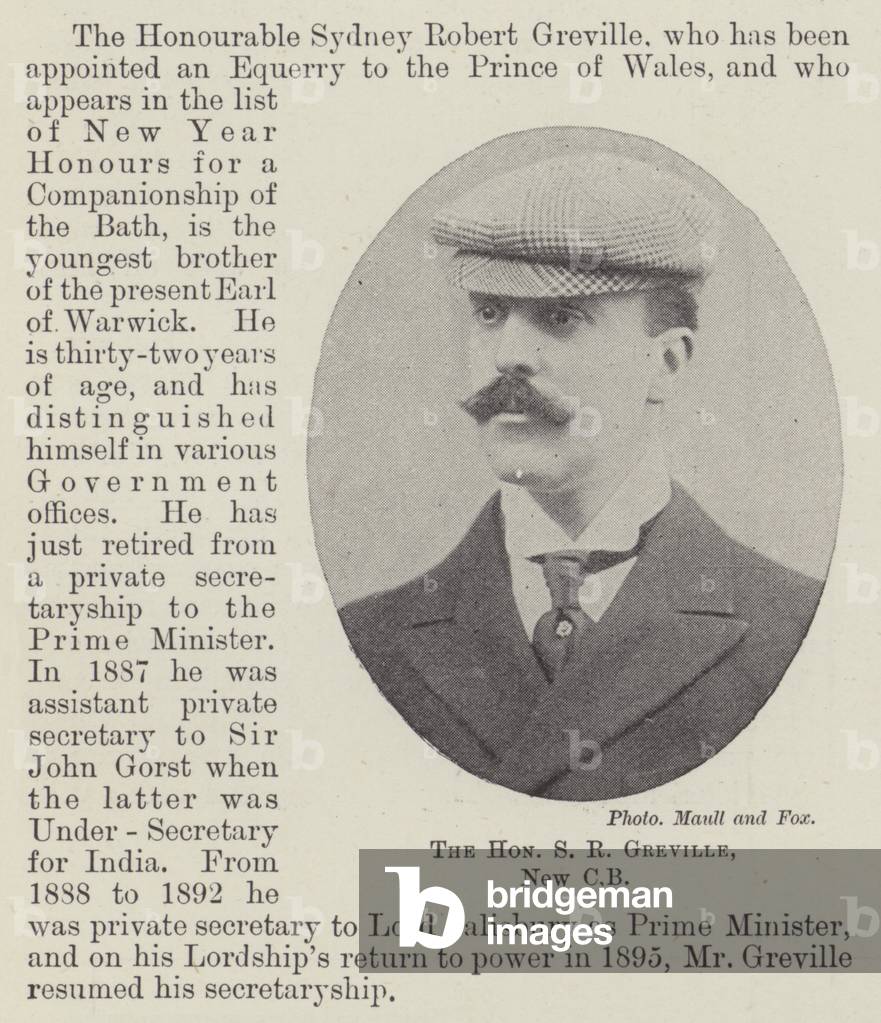 The Honourable S R Greville, New CB (b/w photo)