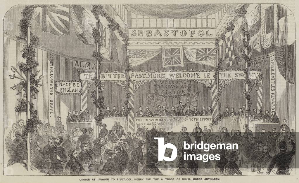 Dinner at Ipswich to Lieutenant-Colonel Henry and the A Troop of Royal Horse Artillery (engraving)