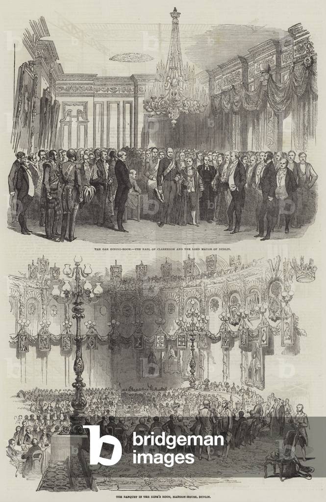 Banquet at Mansion House in Dublin (engraving)