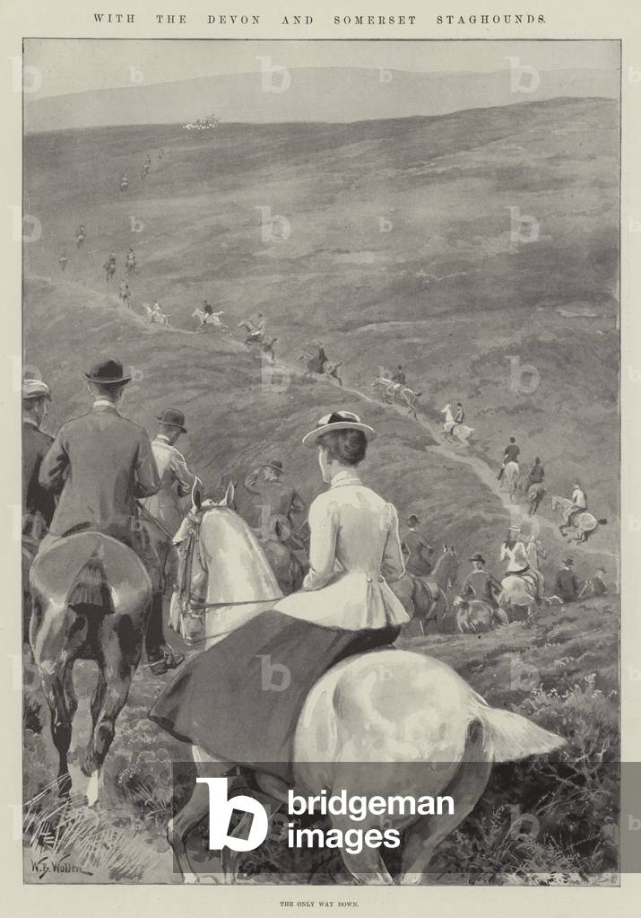 With the Devon and Somerset Staghounds (litho)