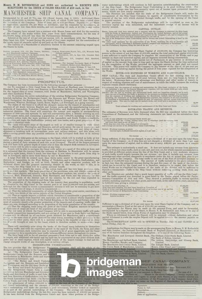 Advertisement, Manchester Ship Canal Company (engraving)