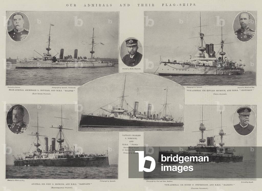 Our Admirals and their Flag-Ships (b/w photo)