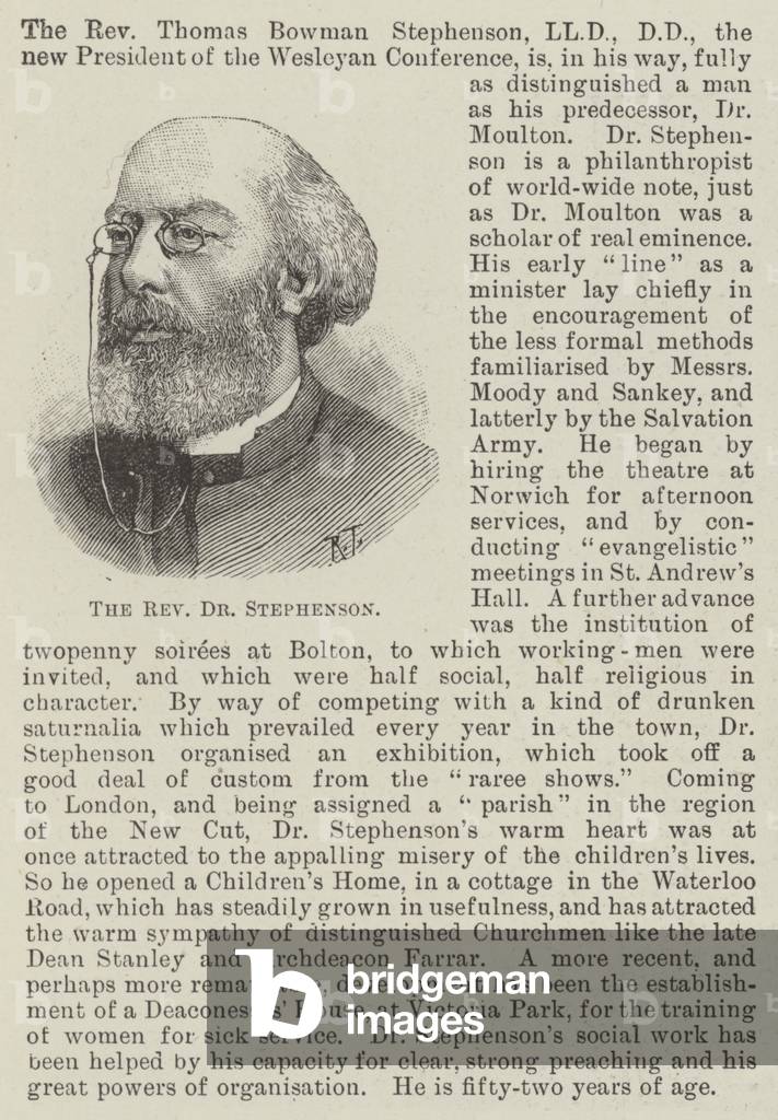 The Reverend Dr Stephenson (engraving)