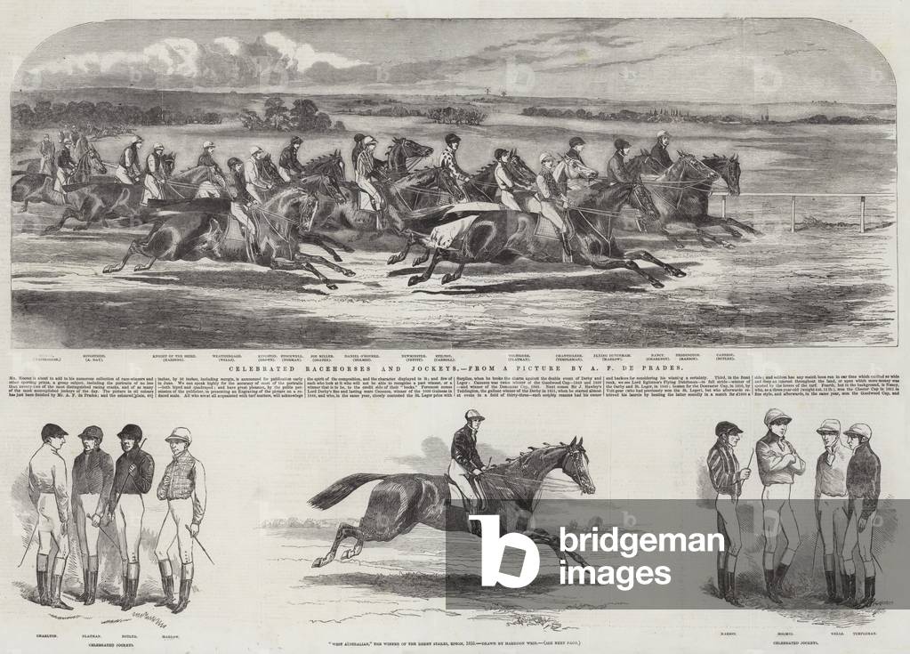 Celebrated Racehorses and Jockeys (engraving)