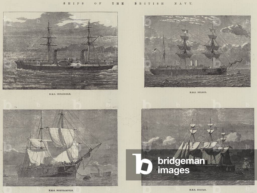 Ships of the British Navy (litho)