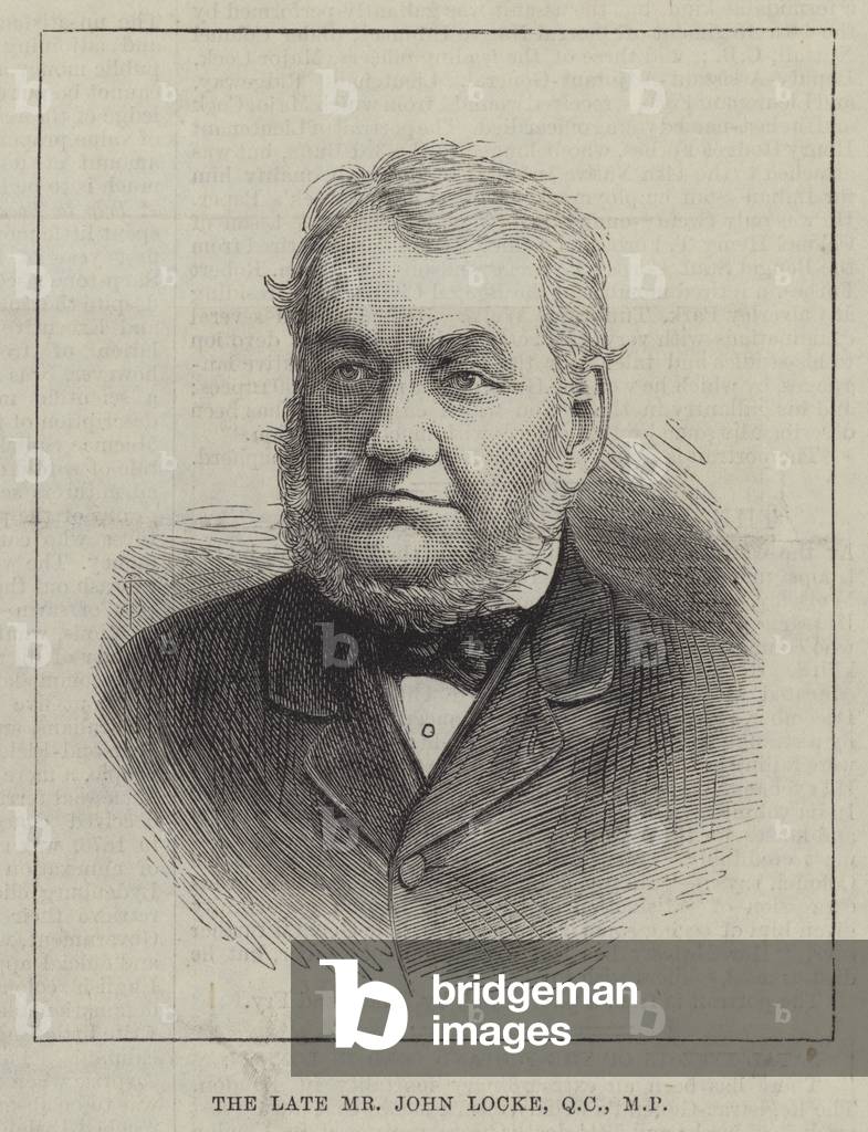 The late Mr John Locke, QC, MP (engraving)