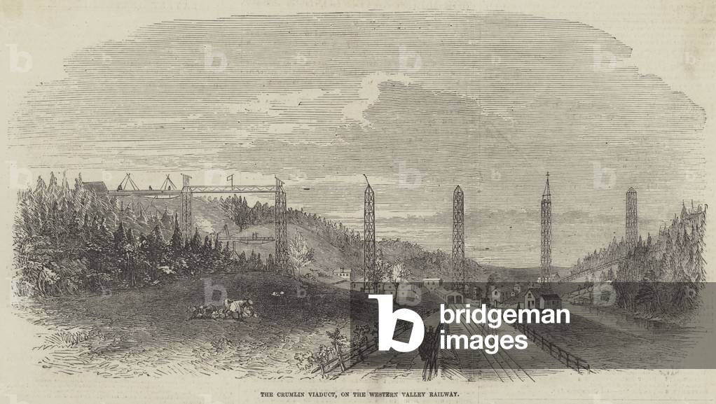 The Crumlin Viaduct, on the Western Valley Railway (engraving)