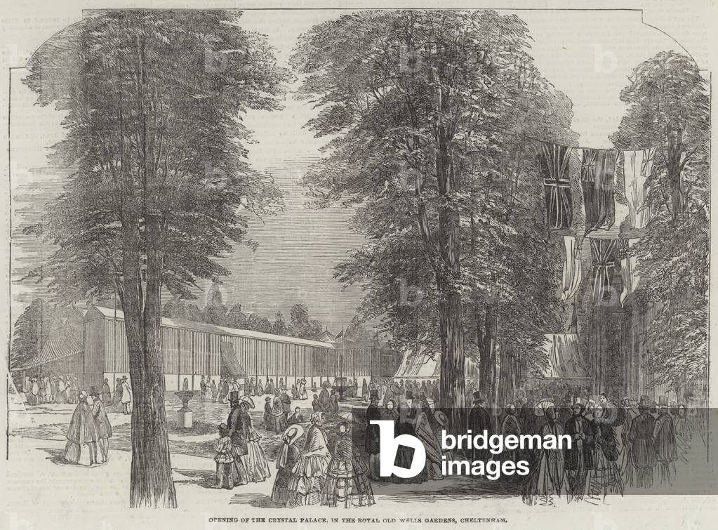 Opening of the Crystal Palace, in the Royal Old Wells Gardens, Cheltenham (engraving)