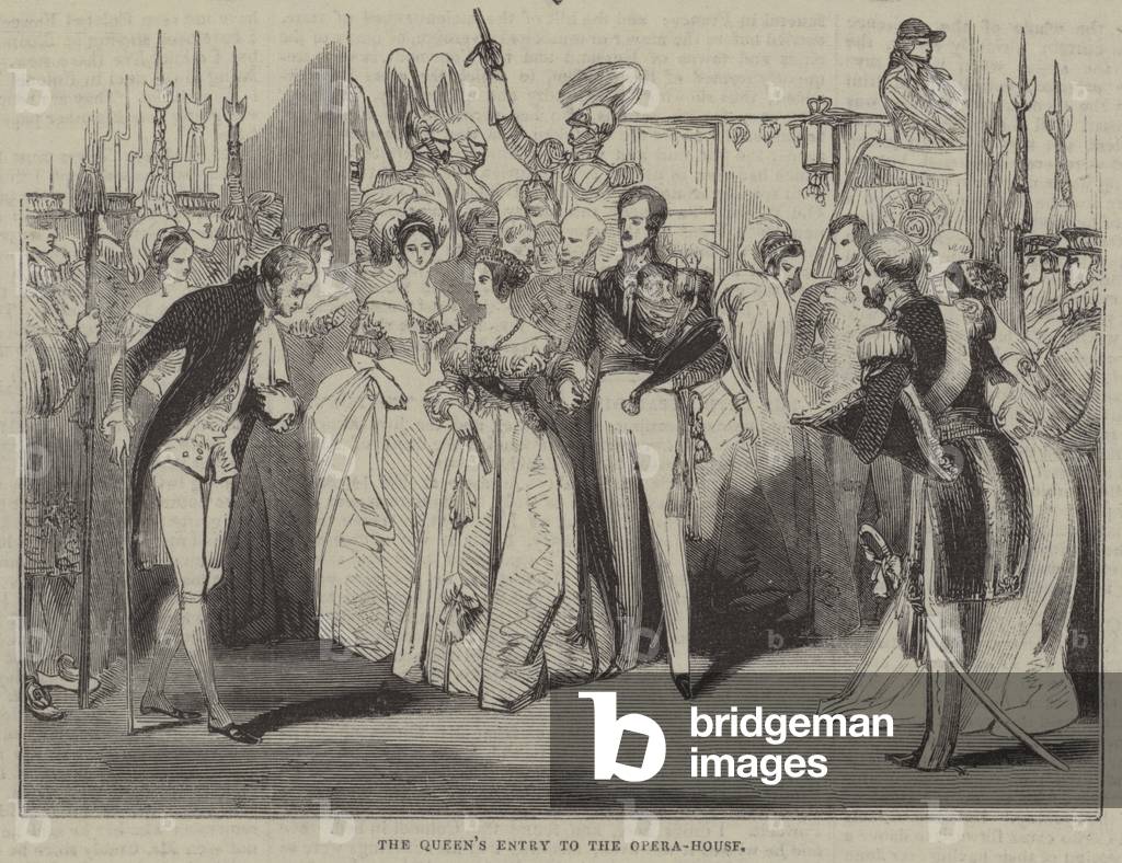 The Queens entry to the Opera House, London (engraving)