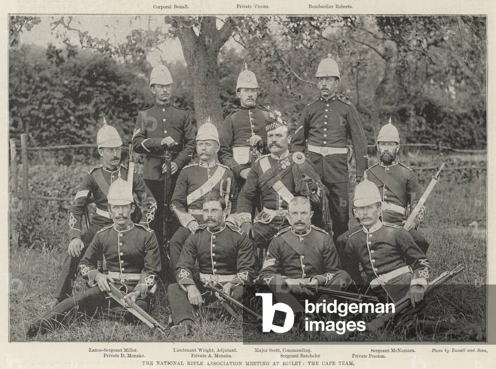 The National Rifle Association Meeting at Bisley, the Cape Team (b/w photo)