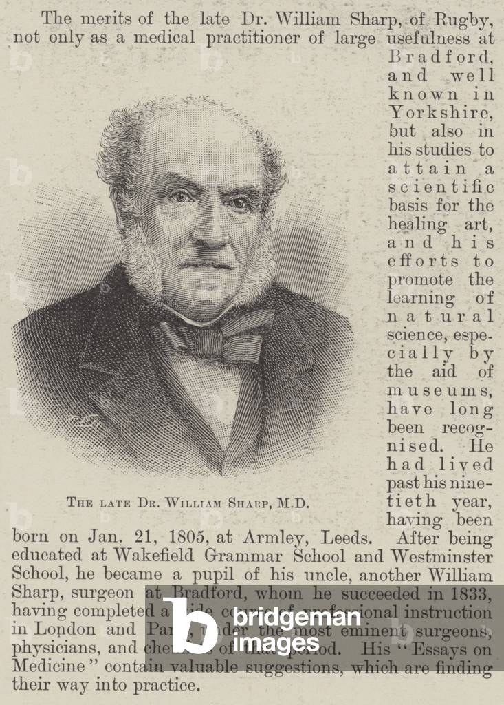 The late Dr Willliam Sharp, MD (engraving)