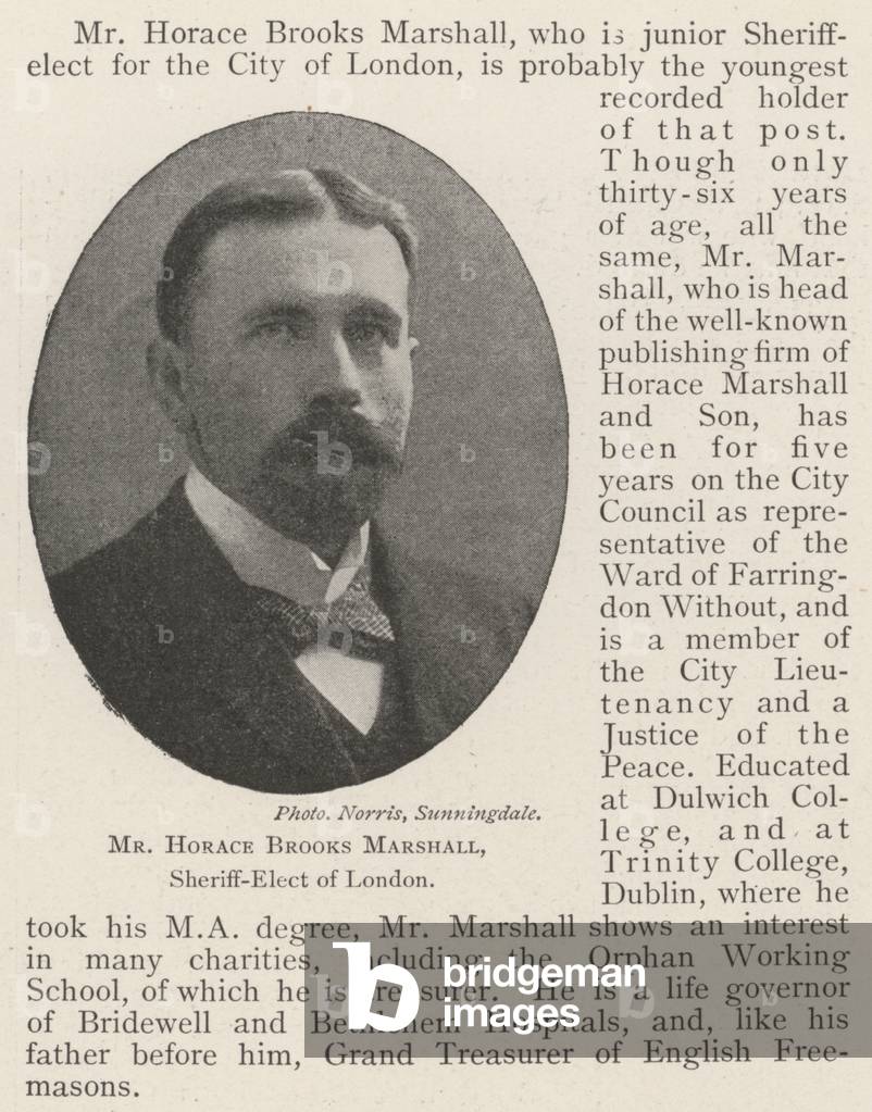 Mr Horace Brooks Marshall, Sheriff-Elect of London (b/w photo)