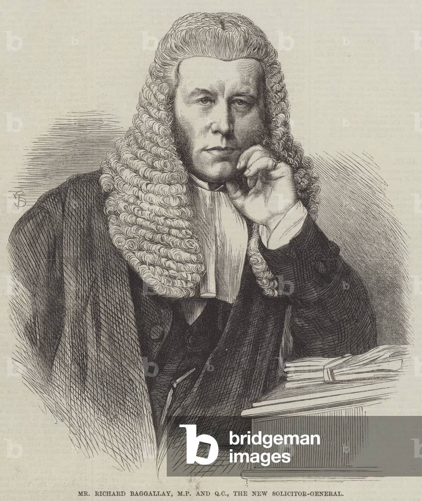 Mr Richard Baggallay, MP and QC, the New Solicitor-General (engraving)