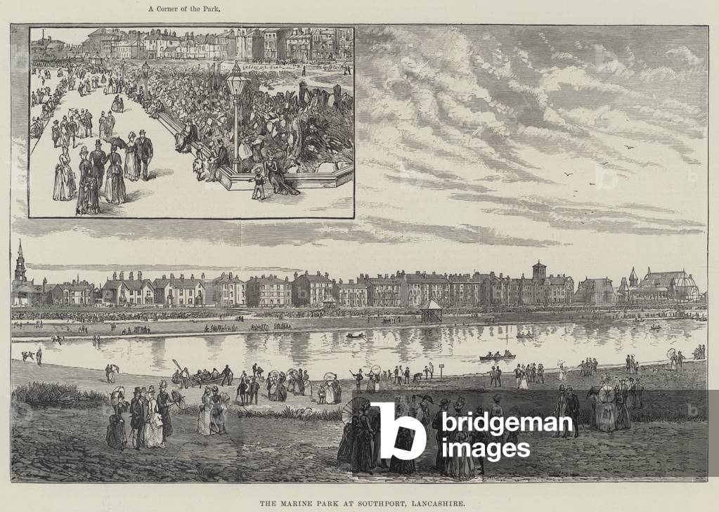 The Marine Park at Southport, Lancashire (engraving)