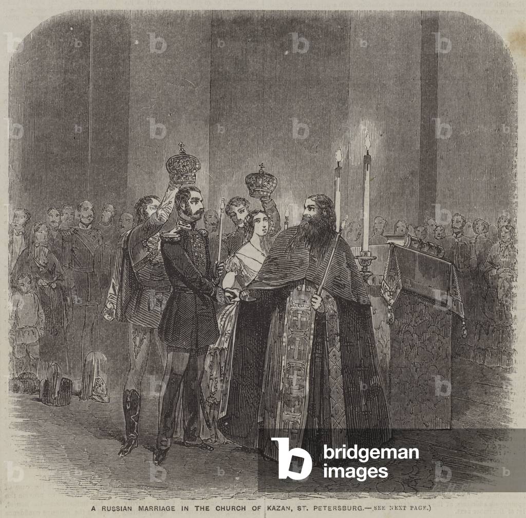 A Russian Marriage in the Church of Kazan, St Petersburg (engraving)