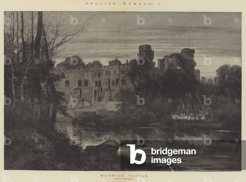 English Homes, Warwick Castle (engraving)