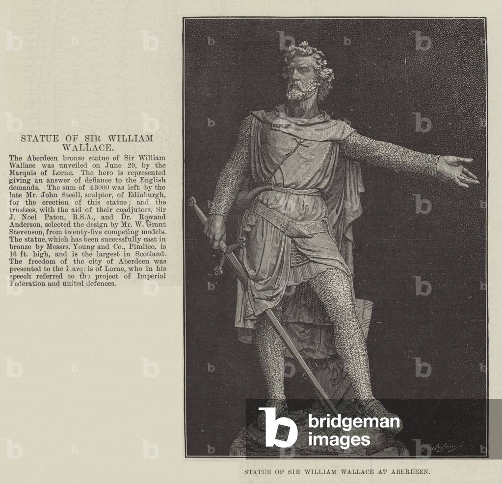 Statue of Sir William Wallace at Aberdeen (engraving)