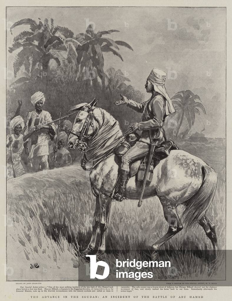 The Advance in the Soudan, an Incident of the Battle of Abu Hamed (litho)