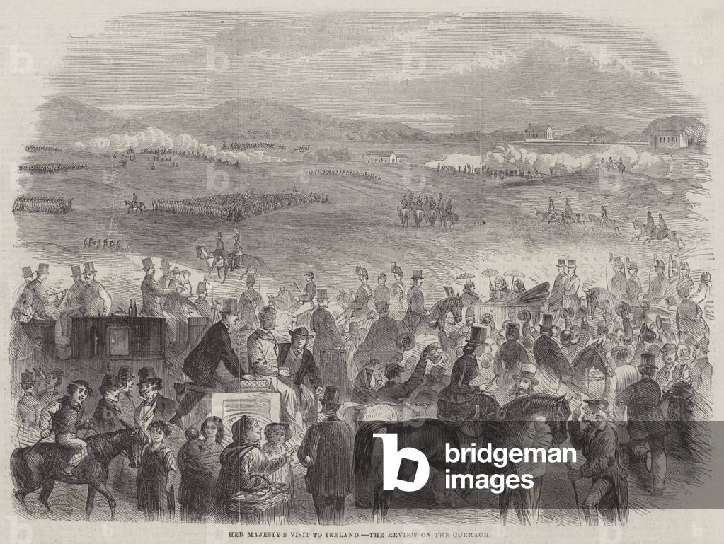 Her Majesty's Visit to Ireland, the Review on the Curragh (engraving)