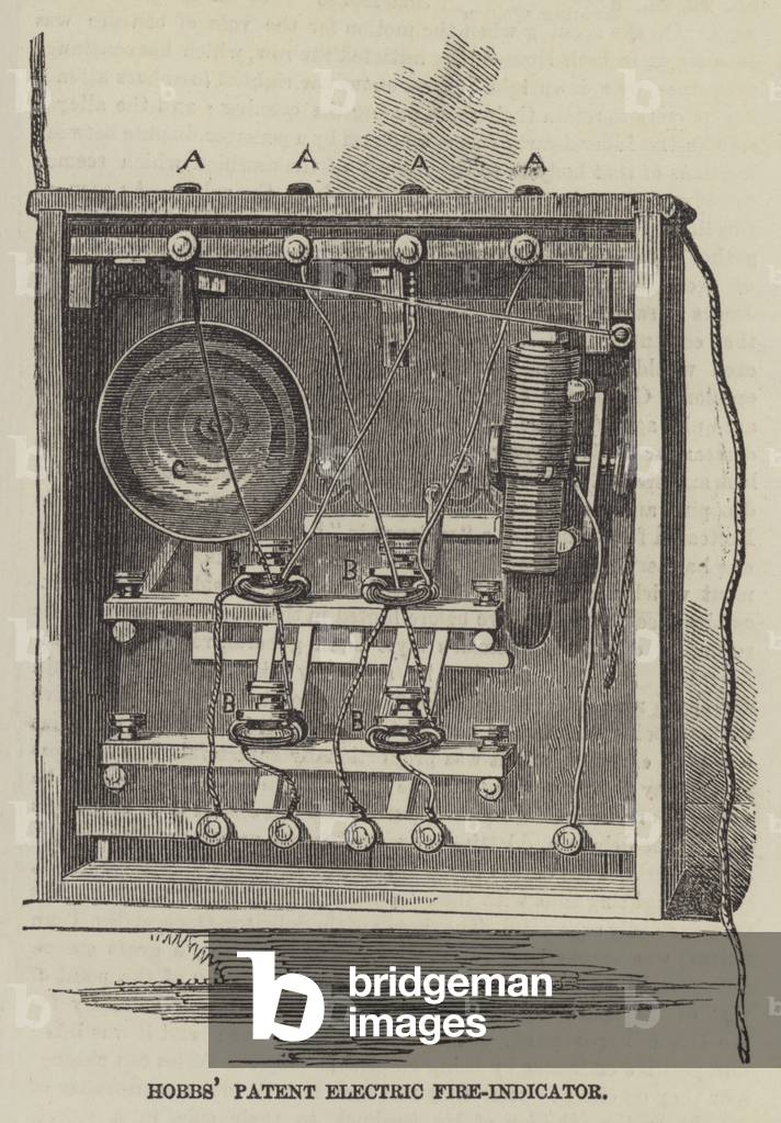 Hobbs' Patent Electric Fire-Indicator (engraving)