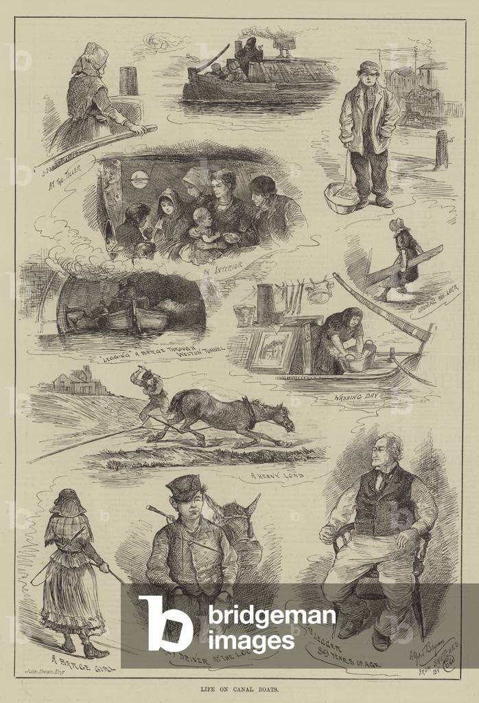 Life on Canal Boats (engraving)